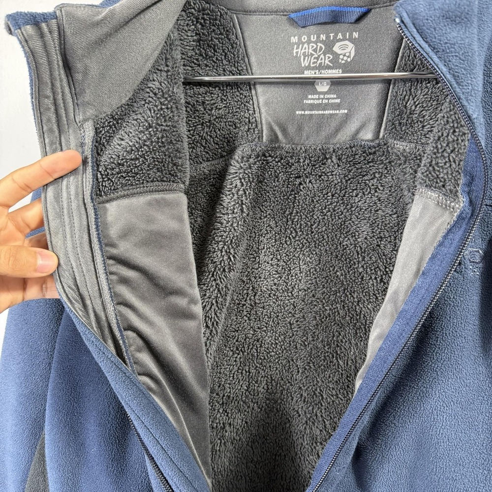 Mountain Hardwear Jacket Mens Large Blue Fleece Lined Full Zip Outdoor Hiking - Picture 3 of 8